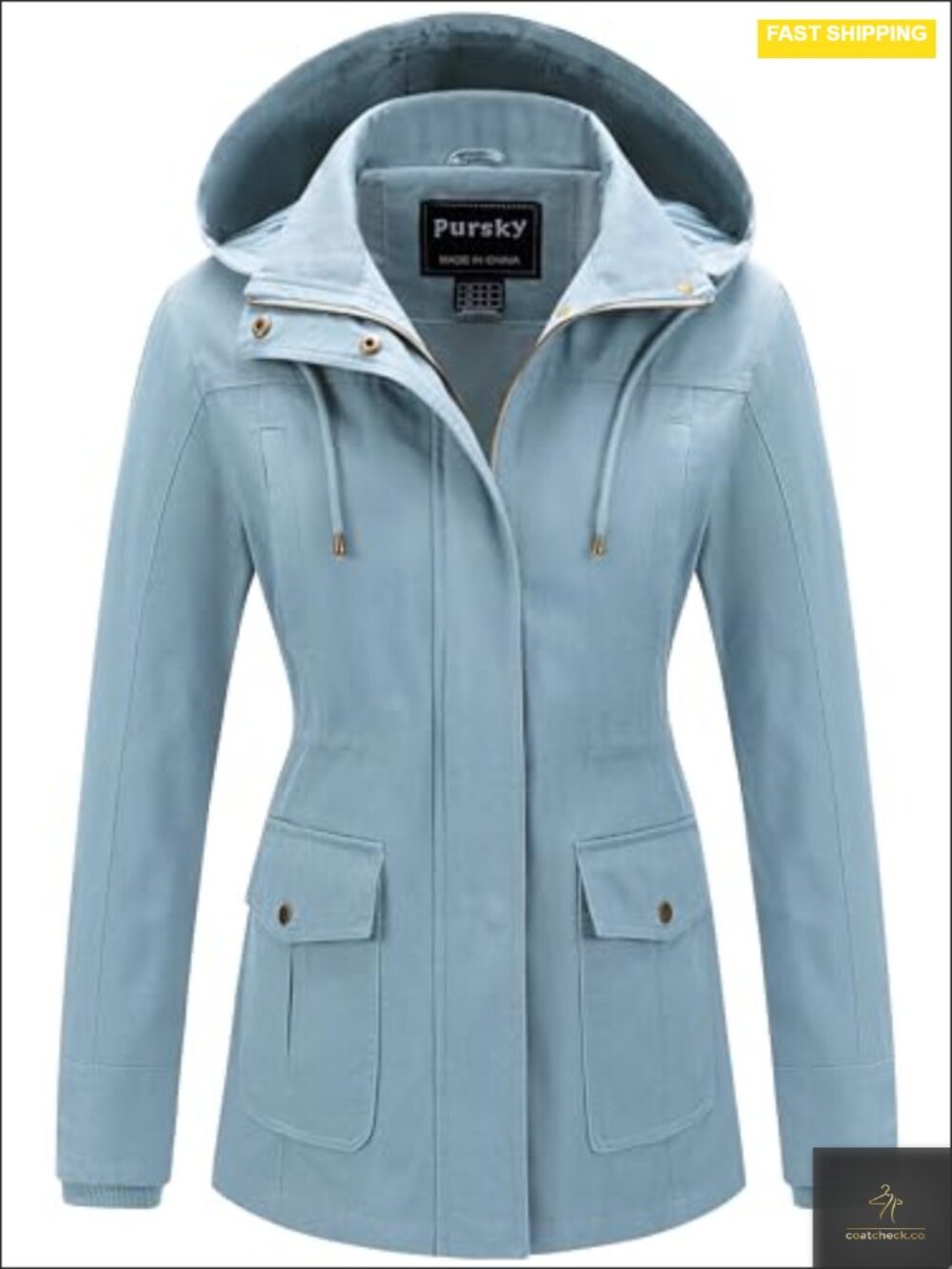 Women's Cotton Anorak Jacket Lightweight Military Utility Coat Removable Hood